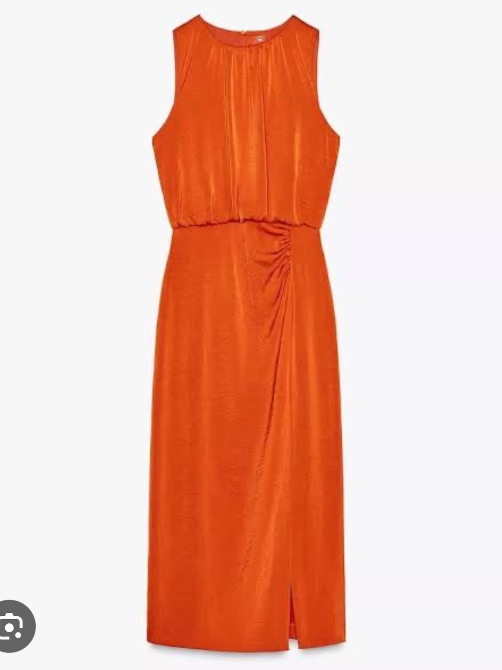 Zara Orange Midi Satin Dress | L